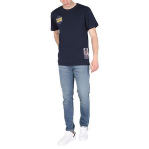 RAF SIMONS Graphic Patch Cotton T-Shirt Men BLUE T-Shirts